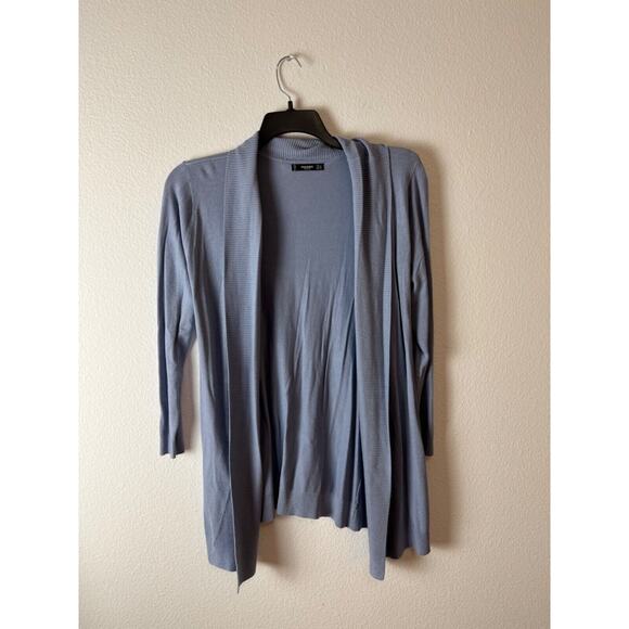 Mango, Blue Knit Long Cardigan, Small - Picture 1 of 5